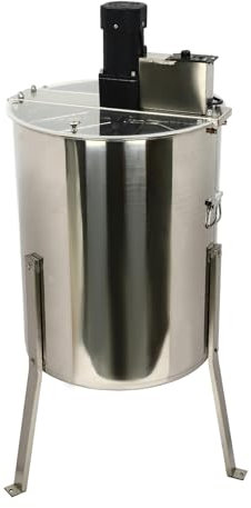 HuKaiL Honigschleuder Elektrisch, 140W 8-Waben Rähmchen Honigextractor Edelstahl 370RPM mit Geschwindigkeitsregler, Diagonalschleuder mit 4*kleine Rahmen und 4*Standardrahmen, 50*73cm