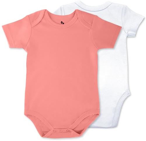 Body för Bebis i Ekologisk Bomull, 2-Pack Unisex One-Piece Rompers för Flickor och Pojkar