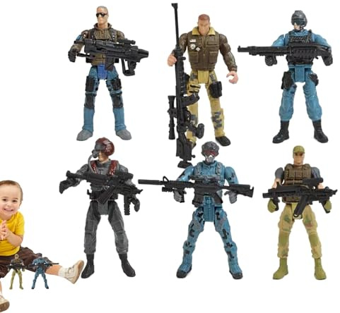 Uoqpty Soldatenfiguren,Soldatenfiguren, Sammler-Soldaten-Figurenmodelle, 6 Stück, Pädagogische Kinderspielzeugsoldaten, Actionfigur für Geburtstag, Klassenzimmer, Strumpffüller