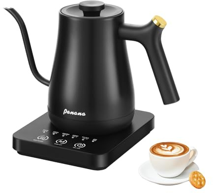 Panana Electrick Kettle, Gooseneck Electric Kettle Temperature Control with LCD Display, Pour Over Coffee Tea Kettle, Fast Heating, Overheat Protection, Memory Function,0.8L