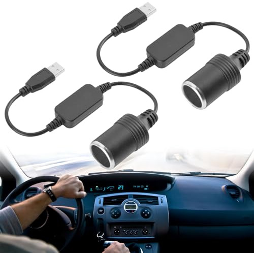 Convertidor de coche hembra de 5 V, USB a 12 V, 2 unidades, convertidor de adaptador de encendedor, coche hembra convertidor,encendedor de cigarrillos, adaptador de encendedor de cigarrillos USB
