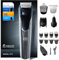 Aubon Hair Clippers Men, Body Groomer Men Kit with 4 Trimmer Heads (Eyebrow, Beard, Nose and Ear) and Extra 8 Comb Limit Heads, Cordless Rechargeable Groomer Waterproof Premium Barber Grooming Set
