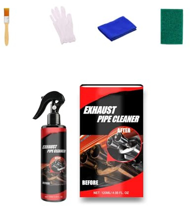 Fazvncv Limpiador de tubos de escape para coche, motocicleta, superficies metálicas, eliminador de óxido, con juego de herramientas aplicadoras para un brillo duradero