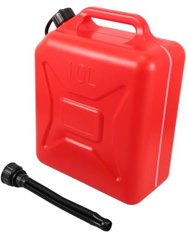 Bidón de Gasolina de Plástico 10 L Rojo para Coche y Moto