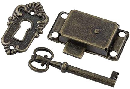 YUOIUX Antique Iron Drawer Locks Decorative Furniture Locks with for Key for Drawers, Wardrobe, Jewelry Wooden Box, Cabinet