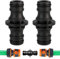 2 Pièces Double Connecteur de Tuyaux Mâles,Raccords pour Tuyau d'arrosage 1/2,Double Mâle Connecteur Accoupleur,pour Rejoignez Le Tube de Tuyaux de Jardin (2 x Noir)