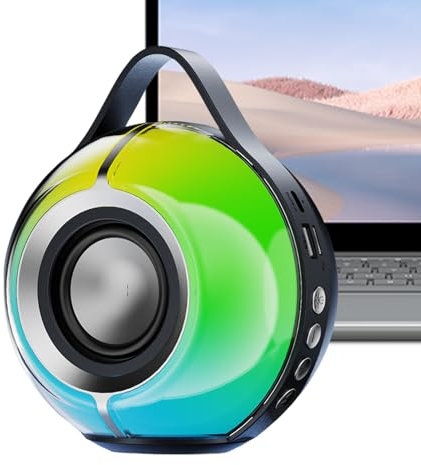 Altoparlanti da Esterno, Altoparlanti per Interni ed Esterni con Bassi Potenti, Stereo con Rinforzo Bassi Integrato e Luci per Casa Bagno Auto Amici Spiaggia Uffici Garage