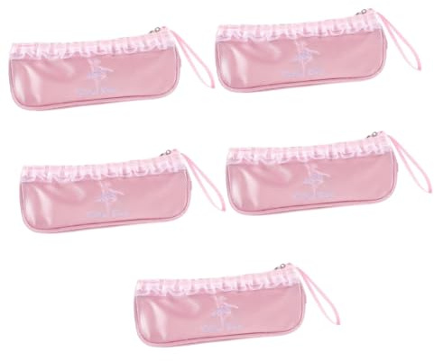 Ipetboom 5 Stück Tasche für Tanzschuhe Tanztasche Ballettschuhe Balletttasche Mädchen Schuhtaschen für Tänzer Aufbewahrung von Tanzschuh Ballettschuhtasche Damen Schuhbeutel Polyester Rosa