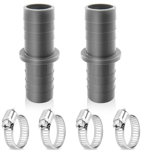 Washing Machine Hose Connector, 2 PCS Washing Machine Waste Pipe Connector with 4 Hose Metal Clamps, Leak-Proof Hose Joiner Suitable for Various Hoses in Kitchens, Bathrooms