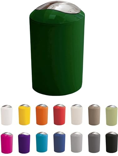 KW Gleam 5Ltr Swing Bin - Compact Bathroom/Office/Bedroom/Waste Bin (Racing Green)