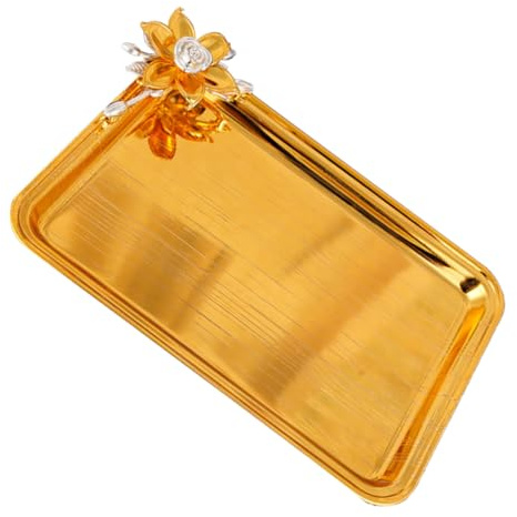Healifty Plateau Rectangulaire Alliage Aluminium Plateau de Service Polyvalent pour Fruits Snacks et Mat pour Cuisine et Salon