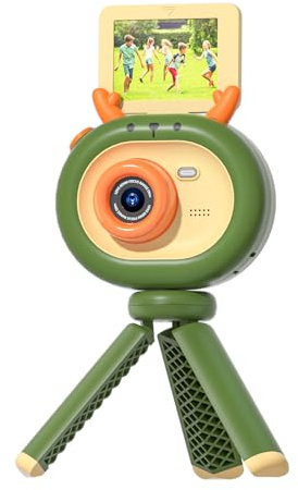 Cámara para niños con trípode y pantalla de 2.4 pulgadas, video 1080P para niñas, regalos de cumpleaños y Navidad
