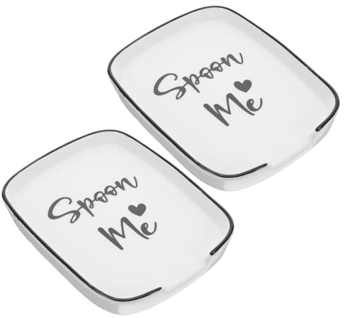 SHOWERORO 2piezas Reposacucharas De Hecho Mano Soporte Para Cucharas Cocina Para Encimera De Cocina Portacucharas Para Estufa Incluye