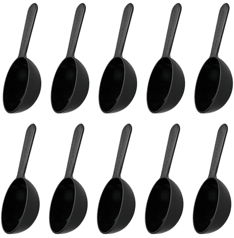 10 Pcs 7g Measuring Plastic Spoons Set - Reusable Scoops for Food, Durable Coffee Scoop for Liquids, Powders, Granules, Home, Kitchen, Catering(Black)