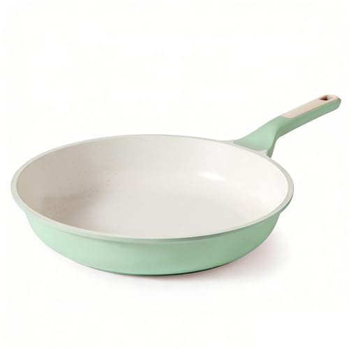 SENSARTE Nonstick Ceramic Frying Pan 9.5-Inch, Healthy Non Toxic Skillet, Induction Compatible Omelet Pan with Heat Resistant Handle, PFAS-Free