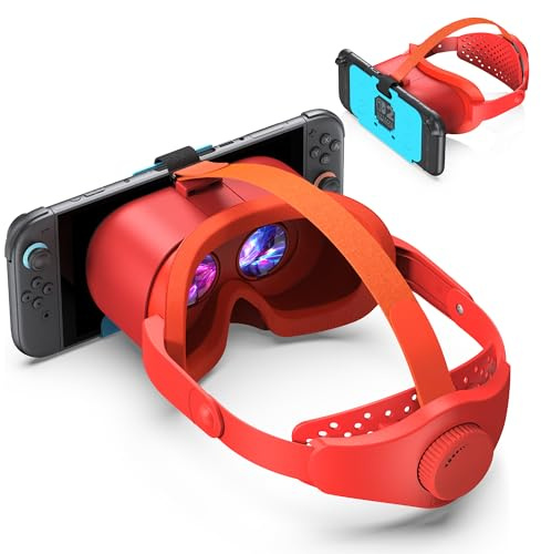Upgraded VR Headset for Nintendo Switch 2 (2025), Switch 2 Virtual Reality VR Glasses with Adjustable HD Lenses and Comfortable Head Strap, Virtual Boy 3D Goggles for Switch 2 Accessories, Orange&Blue