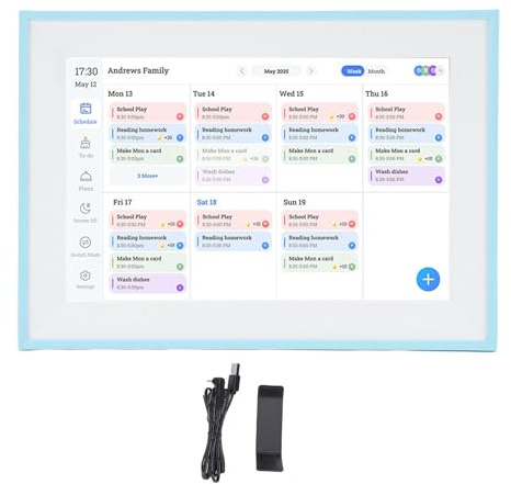 Oreilet Intelligenter Digitaler Kalender, 10,1-Zoll-Touchscreen, Elektronischer Planer mit Terminplane, Aufgabenplaner für Familienpläne, interaktive WiFi Wand Desktop-Planungstafel