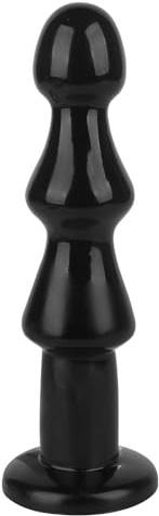 Qcpuuu Plug anale con perline anali, Plug anale nero, Catena anale con perline anali, Giocattoli anali per massaggio prostatico al punto G, per una stimolazione sessuale graduale (M)