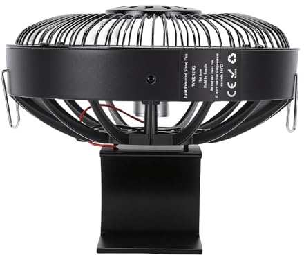Spacnana Heat Powered Stove Fan Quiet Round Aluminum Alloy Fireplace Fan for Wood Burning Stove Pellet Heater Fireplace Camping Use