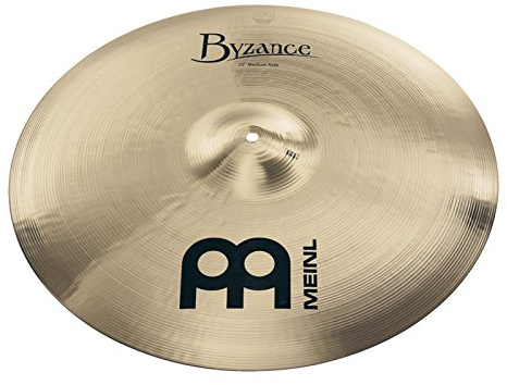 Meinl Cymbals Byzance Brilliant Plato Ride Medium de 21 pulgadas (53,34cm) Platillos de Batería - Bronce B20, Acabado Brillante (B21MR-B)