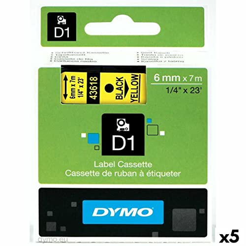 Dymo Cf5 Bänder D1 6 mm x 7 m Schwarz/Gelb