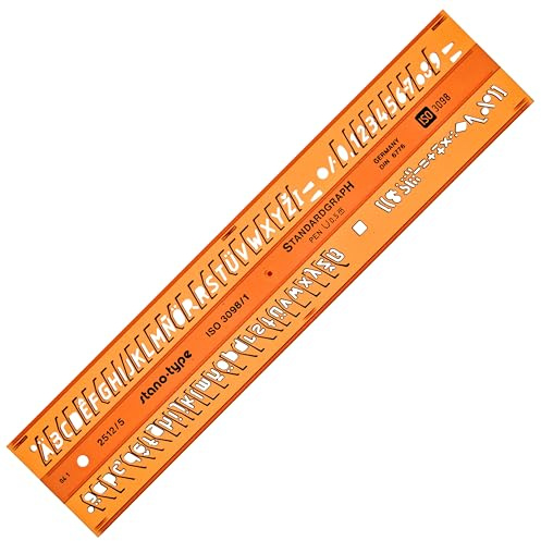 5mm KURSIV Schriftschablone - Normschriftschablone 5mm - Schriftschablone Technisches Zeichnen - Schrift Schablone 5 mm - Iso Norm Buchstabenschablone