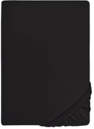 biberna Feinjersey Spannbettlaken 90x200-100x200 cm schwarz | 100% Baumwolle Spannbetttuch für Einzelbetten | Atmungsaktiv, Bügelfrei & mit Rundumgummizug | Oeko-TEX Zertifiziert | Modell 0077144