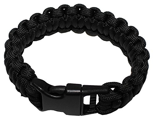 Armband, Paracord schwarz, Clipverschluss, Breite 2,3 cm, Größe M