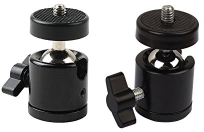 2 Stück Mini Kugelkopf Stativ 360° mit Schraubsockel 0,6 cm für DSLR-Kamera, Camcorder