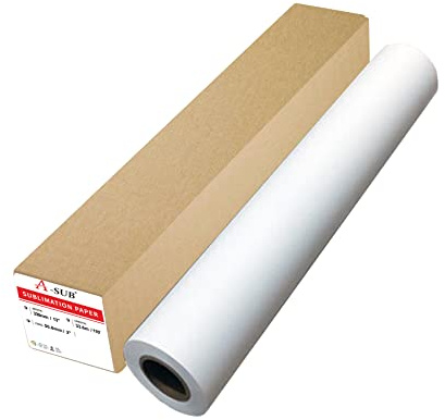 A-SUB Sublimation Paper Roll 105gsm 13 Inch x 110 Feet Quick Drying Compatible with Inkjet Printer
