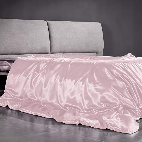 THXSILK Seide Bettbezug aus 100% 22 Momme Maulbeerseide Bettwäsche Bettbezüge, Weich und atmungsaktiv, 140x200, Bezauberndes Rosa