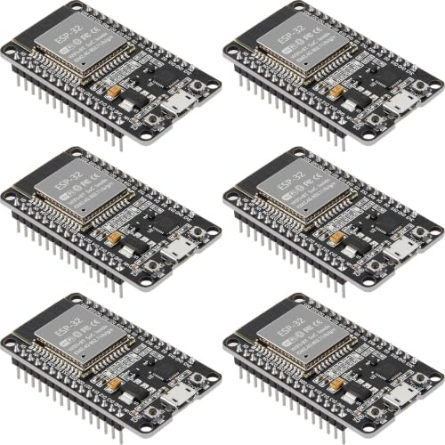 ESP32 ESP-32S Development Board 2.4 GHz Dual Core WLAN WiFi + Bluetooth 2-In-1 Microcontroller ESP-WROOM-32 Chip CP2102 for Arduino (6PCS)