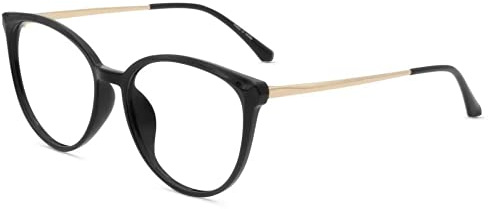 Firmoo Anti Blaulicht Brille Damen Herren Übergroß Game Computer Blaulicht Nerd Brille ohne Sehstärke(Schwarz)