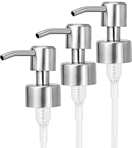 Seifenspender Pumpkopf, 3 Stück Edelstahl Seifenpumpe für 26-28 mm Gewinde Flasche Seifenspender mit Rohr Seifenpumpen Ersatzspender für küche Badezimmer worktop Seife Shampoo Duschgel