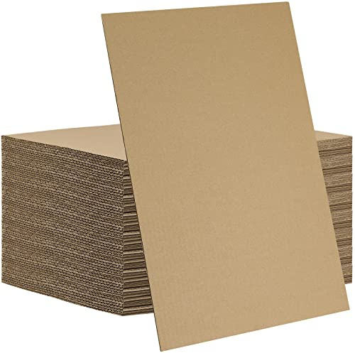 PINGEUI 100 PCS Brown Kraft Corrugated Cardboard Sheets, 8 x 10 Inches, 1/8 Thick, Packing, Mailing, Crafts