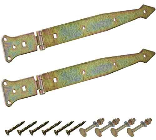 BRESKO 2er Set Werfgehänge Ladenband verzinkt Türband Torscharnier Türscharnier Scharniere Torband Beschlag mit Schrauben (300x80x50 mm)