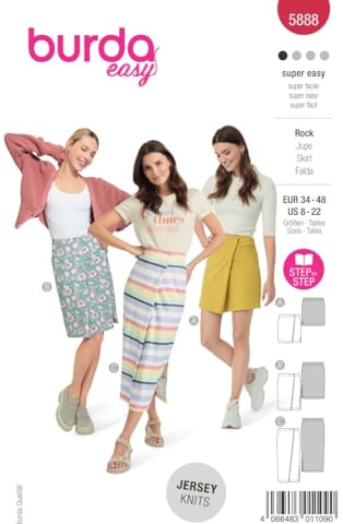 burdastyle Schnittmuster 5888 | Röcke in verschiedenen Längen zum selber nähen | Damen, Gr. 34-48 | Nählevel: leicht