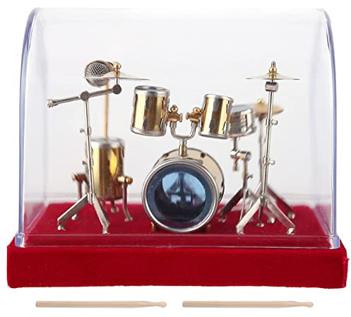 Mini Schlagzeug Set Miniatur-Musikinstrument Dekor Mini-Ornamente Handwerk Wohnkultur (14cm)