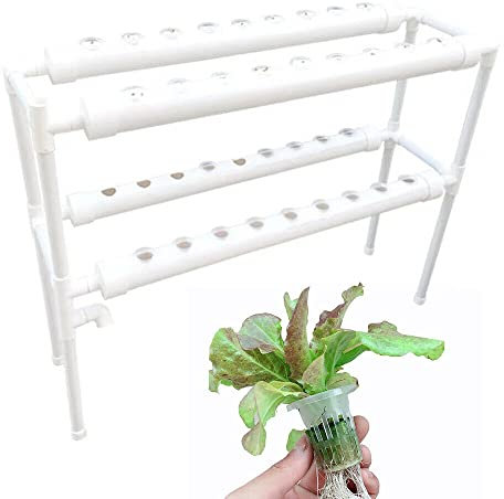 Futchoy Système hydroponique avec PVC Hydroponic Pipe Home pour culture aquatique Système de plantes de jardin et expérience hydroponique Légumes 2 tubes 36 plantes