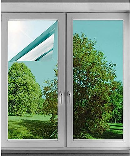 Sonakia Film Fenêtre sans Tain, Film Miroir, Film Fenêtre Privée, Film Fenêtre Effet Miroir Autocollant, Film Fenêtre Réfléchissant Anti-UV pour Maison Et Bureau,WxH-130x180cm(51 * 71in)