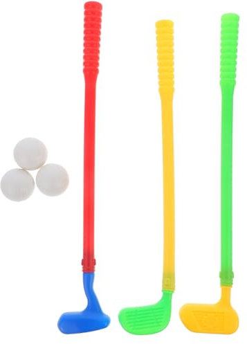 Toyvian Mini Golf Club Set for Kids Ages 3-14 Plastic Clubs with 3 Balls Enhances Baby Grasping Ability Indoor Outdoor Parent-Child Toy for Developing Fine Motor Skills