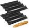 YIXNSW Lot de 2 moules à baguettes, 38 x 33 cm, anti-adhésif, pour la cuisson de 4 baguettes, de pain, noirs