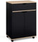 IDMarket – Postre de cocina COSY armario con cajón de madera negra y bandejas de haya, 60 cm