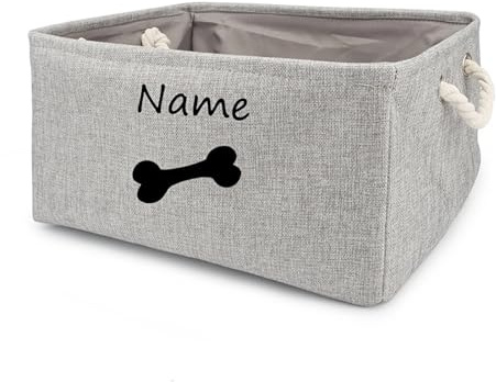 yky Personalisierte Hunde-Aufbewahrungsbox, faltbarer Hundespielzeug-Organizer, Haustierkorb, personalisierter Aufbewahrungskorb für Hundespielzeug, benutzerdefinierte Aufbewahrungsbox für Hunde