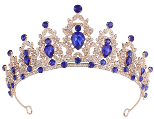 Mädchen Kristall Tiara Hochzeit Braut Frauen Prinzessin Stirnband Krone Haarschmuck für Geburtstag Party Festzug Abschlussball Königin Kostüm Bühnenauftritte