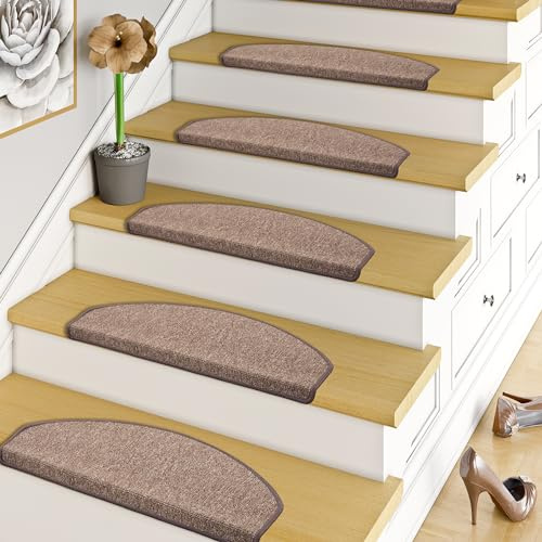 Snapstyle Trend Schlingenware Stufenmatten - rutschfest und Selbstklebend - Einzeln oder 15er-Pack in Großer Farbauswahl - Pflegeleichte Treppenmatten in Flur und Diele