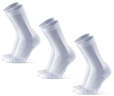 DANISH ENDURANCE Calcetines Running Altos, Anti Rozaduras, 3 o 5 Pack, Blanco, 39-42