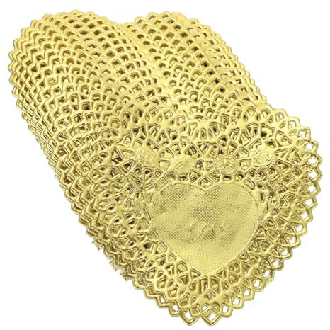 PRETYZOOM Herzförmige Papierdeckchen Lebensmittelecht 4 Zoll 100 Blatt Ölabsorbierend Für Valentinstag Hochzeit Tischdeko