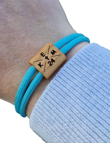 Gravur Holz Armband, Kommunion, Konfirmation, Firmung, Surfer Armband, personalisiertes Armband, Holz, Initialen, Armband graviert, Fisch