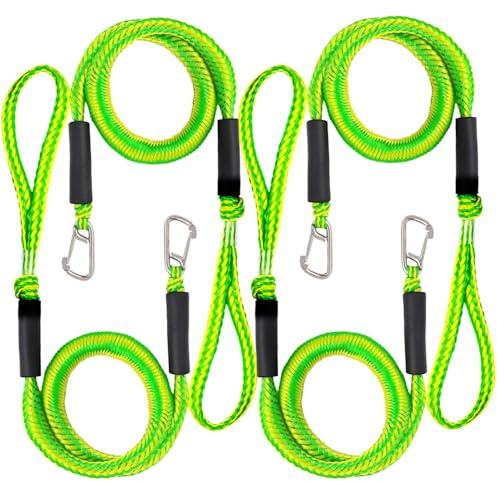 Bungee Dock Line Festmacher Seil für Boote Dock-Leine Bungee-Dock-Leinen Bungee-Schnüre Kajak Bootsankerzubehör Strecken 4 Pack